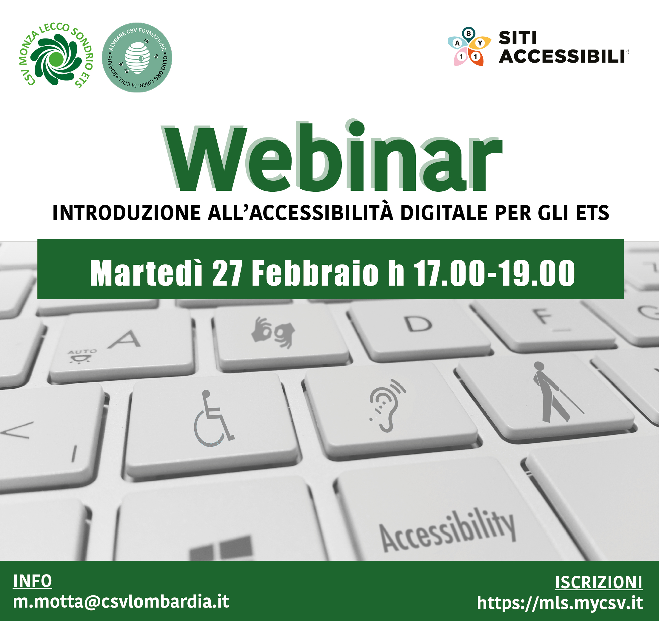 Webinar Introduzione allaccessibilità digitale per gli ETS CSV